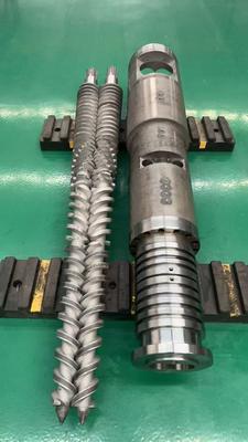 Conical Twin Screw Barrel with 500-10000mm Screw Length 0.5-0.8mm Nitriding Depth and 8000mm Max Length for Plastic Extrusion